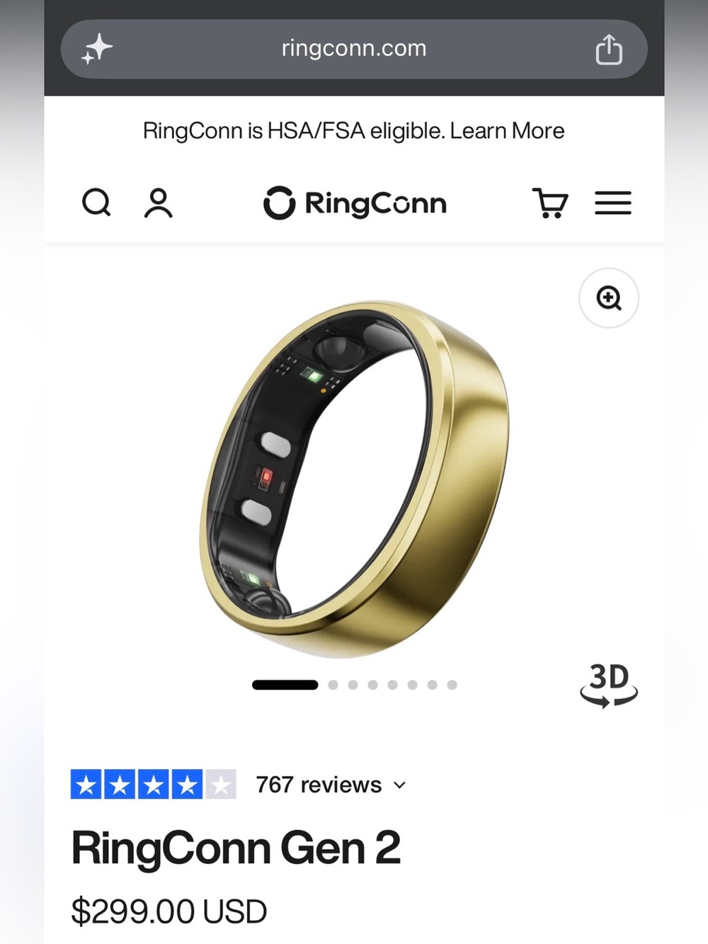 Gen 2 Smart Ring - Gold